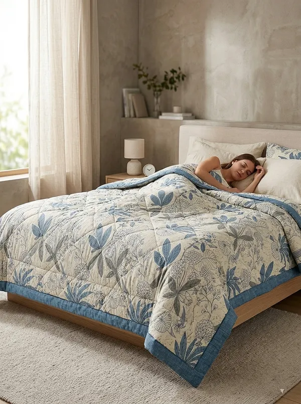 Lightweight_Double_Bed_AC_Comforter_|_Cooling_Floral_Quilt_