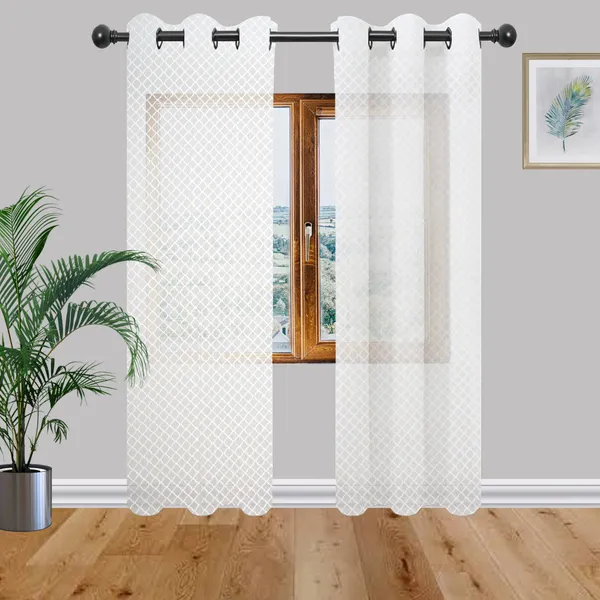 Pack_of_2_Trellis_Cream_Sheer_Net_Curtains_4x5_Ft_|_Polyester_Window_&_Door_Panels