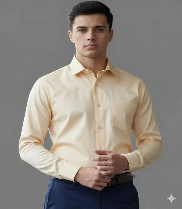 Cream_Cotton_Classic_Shirt_For_Men