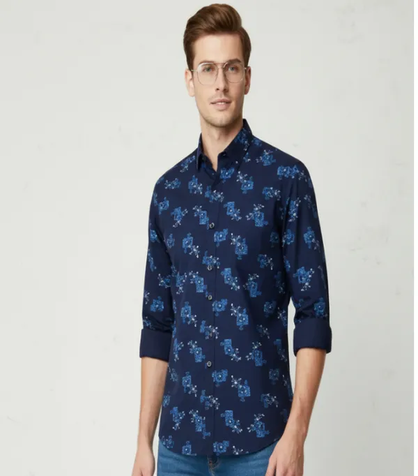 Navy_Blue_Cotton_Classic_Shirt_For_Men