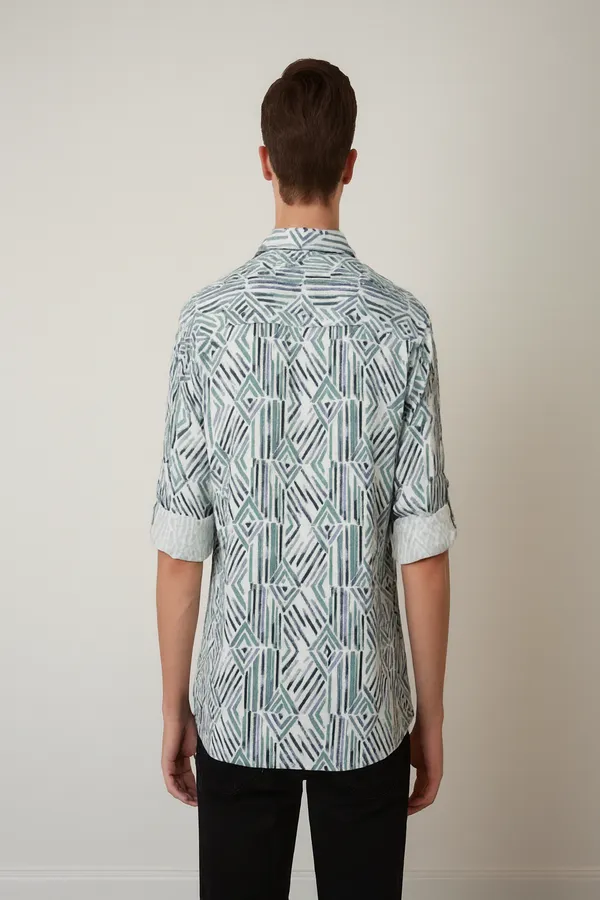 White_&_Black_Cotton_Classic_Shirt_For_Men