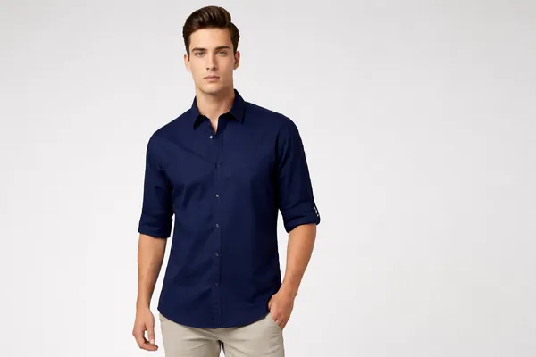 Navy_Blue_Cotton_Classic_Shirt_For_Men