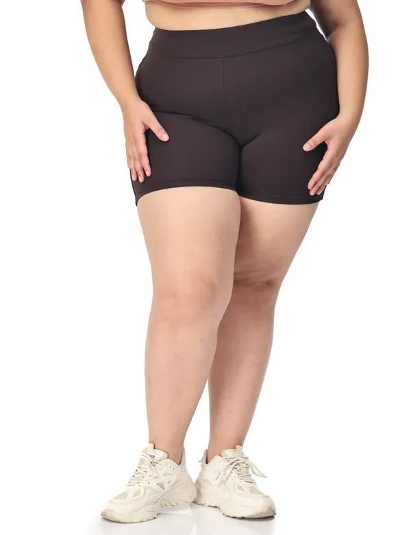 Coffee_Brown_Compression_Shorts_For_Women