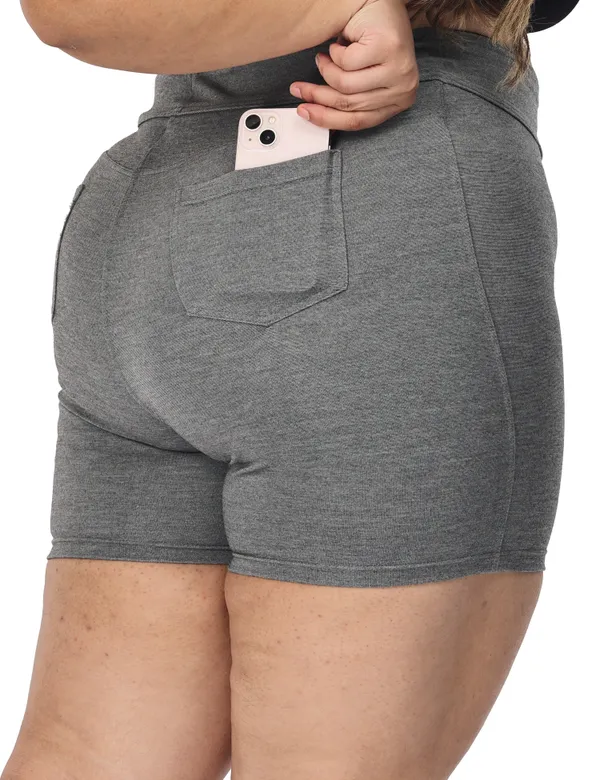 Grey_Compression_Shorts_For_Women