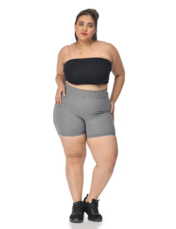 Grey_Compression_Shorts_For_Women