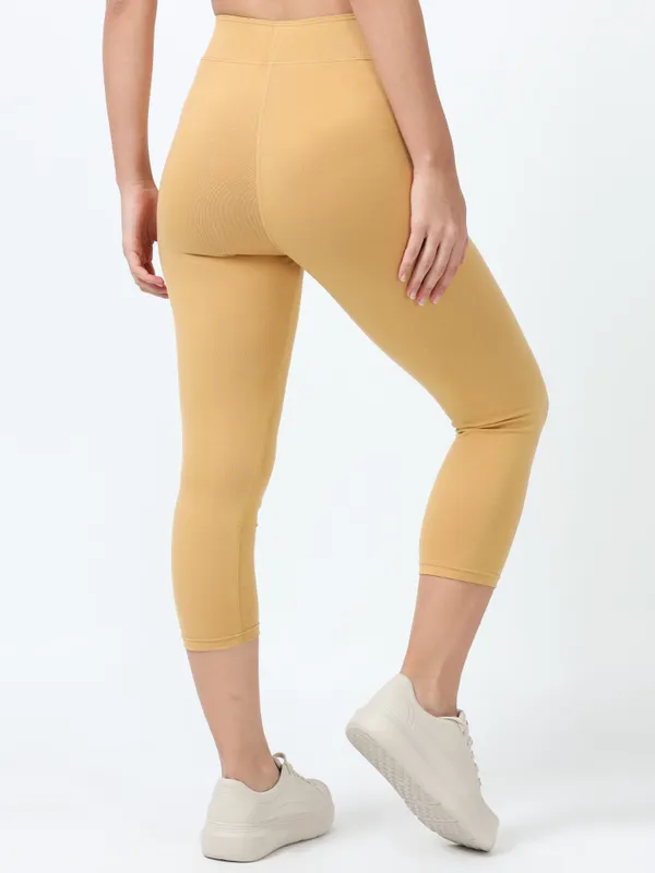 Khaki_Cotton_Spandex_Capri_For_Women