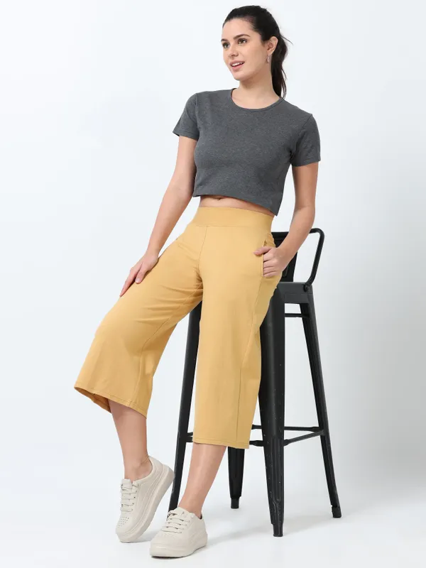 Khaki_Cotton_Spandex_Cropped_Length_For_Women