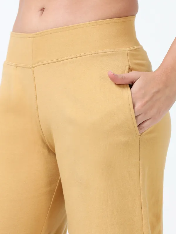 Khaki_Cotton_Spandex_Cropped_Length_For_Women