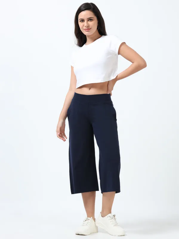 Navy_Cotton_Spandex_Cropped_Length_For_Women
