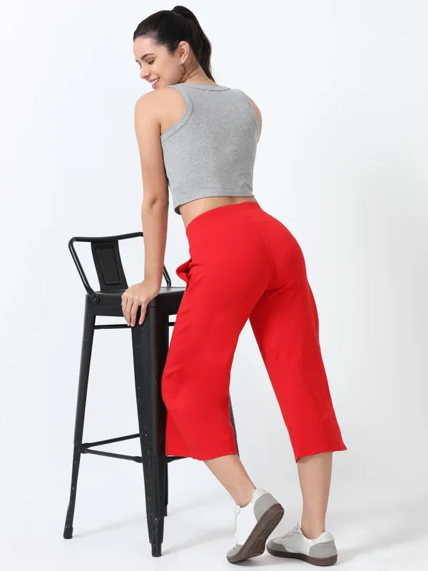 Red_Cotton_Spandex_Cropped_Length_For_Women