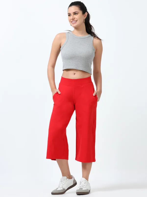 Red_Cotton_Spandex_Cropped_Length_For_Women