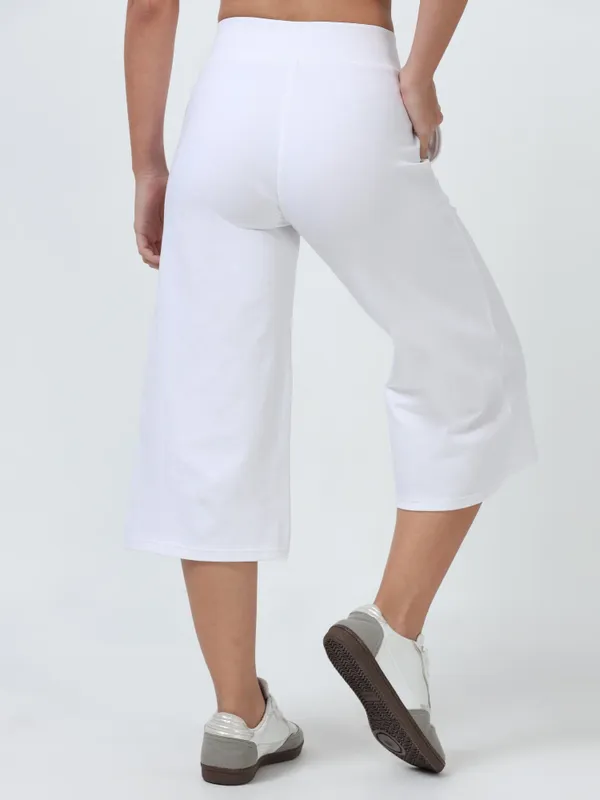 White_Cotton_Spandex_Cropped_Length_For_Women