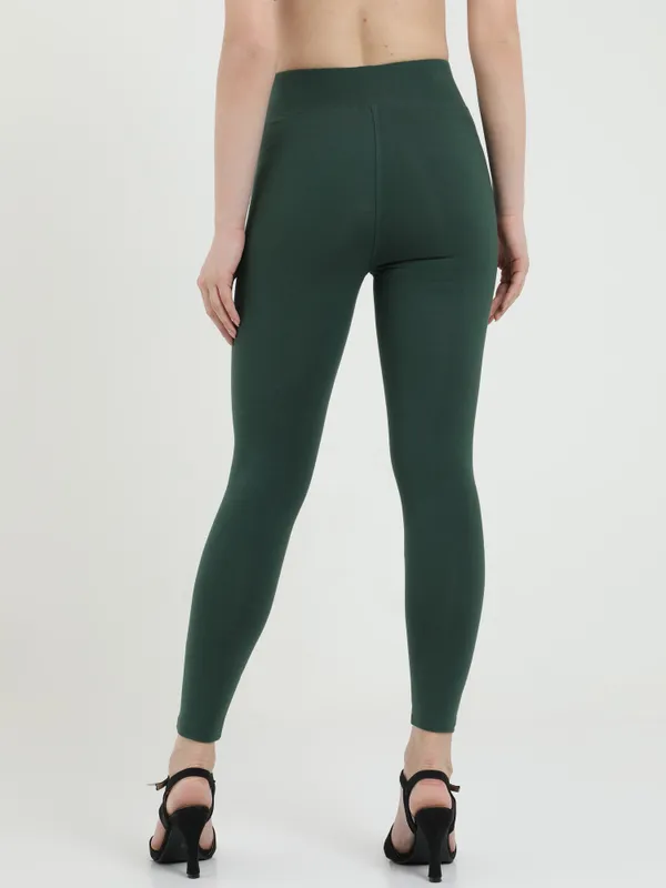 Dark_Green_Ankle_Length_Leggings_For_Women