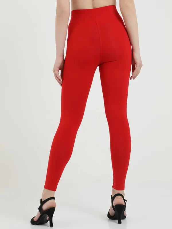 Red_Ankle_Length_Leggings_For_Women