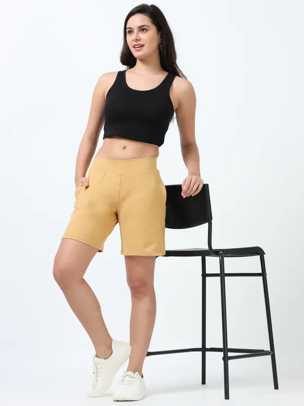 Khaki_Shorts_Cotton_For_Women