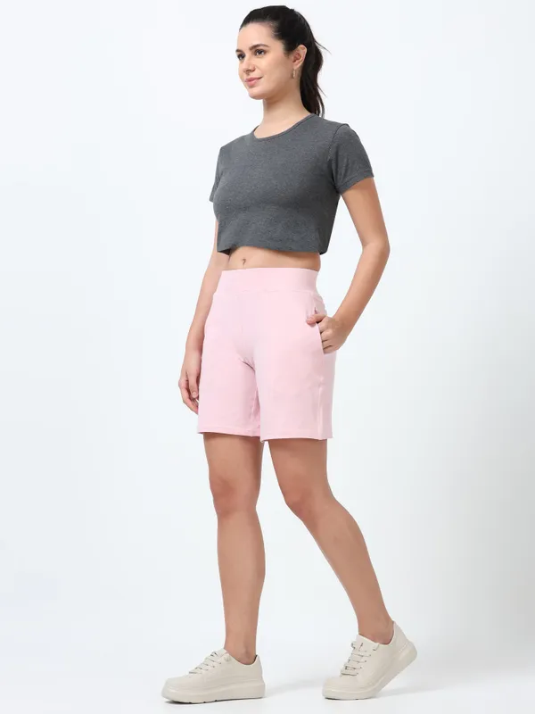 Peach_Shorts_Cotton_For_Women