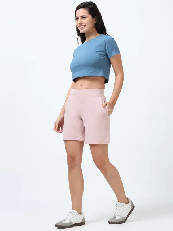 Peach_Shorts_Cotton_For_Women