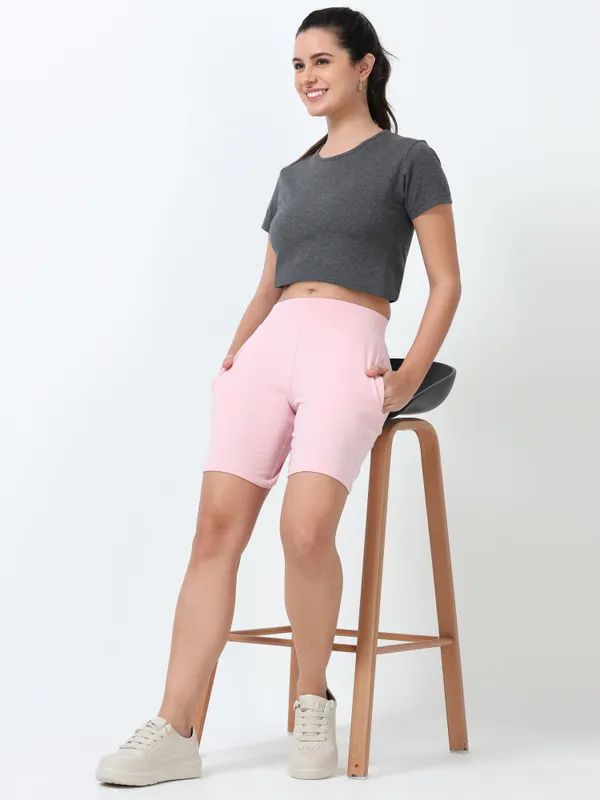 Peach_Shorts_Cotton_For_Women