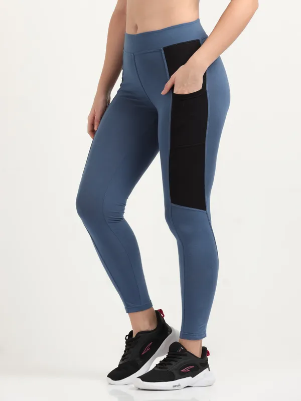 Indigo_&_Black_Contrast_Thigh_Ankle_Sports_Jegging_For_Women