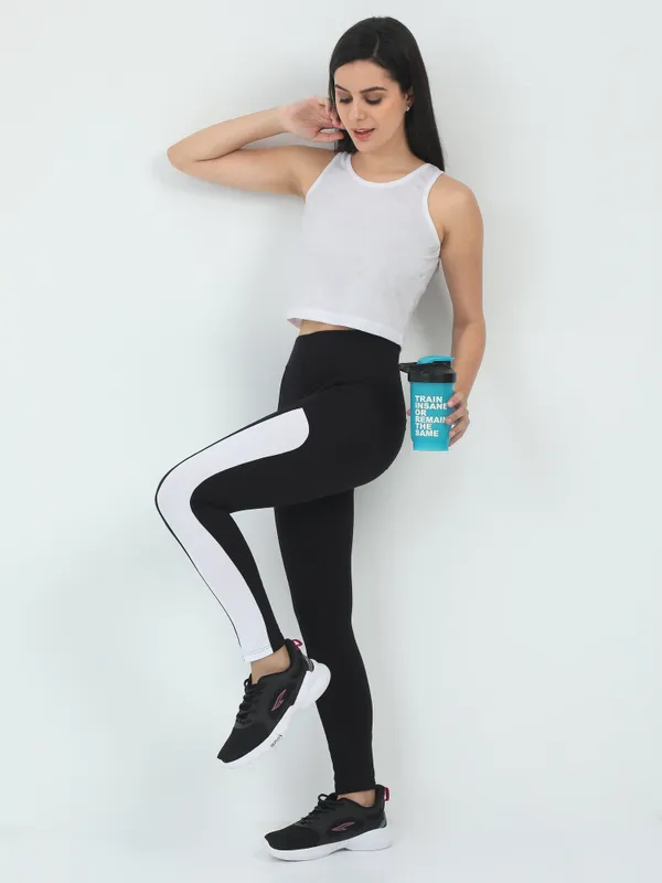 Black_&_White_Contrast_Slim_Patch_Ankle_Sports_Jegging_For_Women