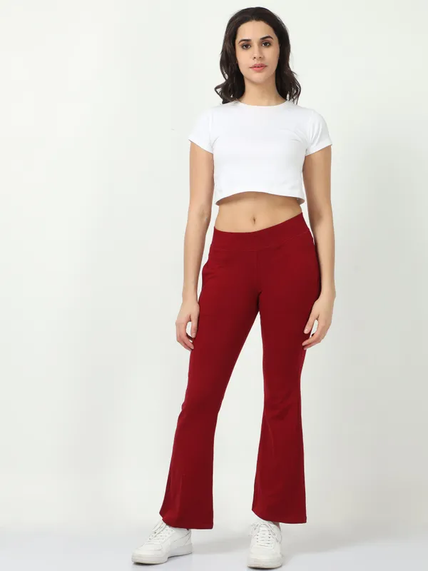 Dark_Pink_Cotton_Ladies_Pant_Formal_For_Women