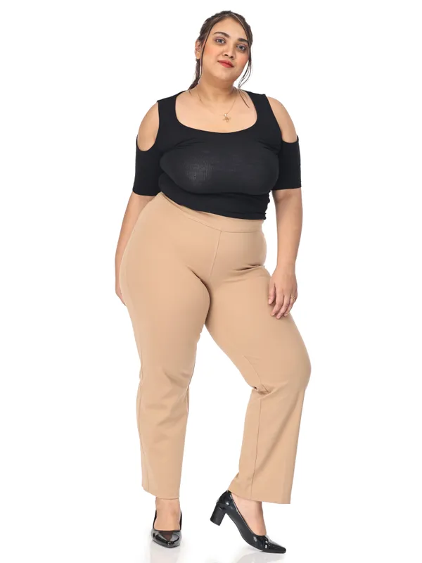 Khaki_Plus_Size_Tummy_Tucker_For_Formal_Trouser_For_Women
