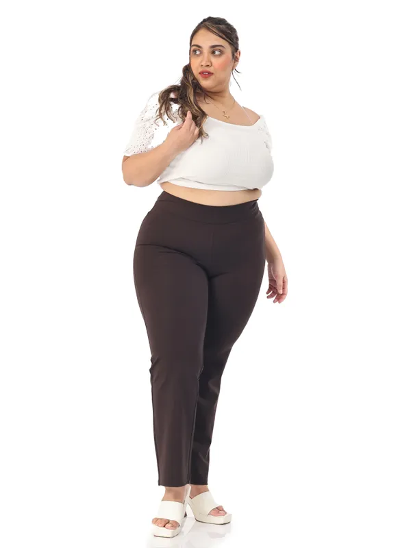 Coffee_Brown_Plus_Size_Tummy_Tucker_For_Formal_Trouser_For_Women