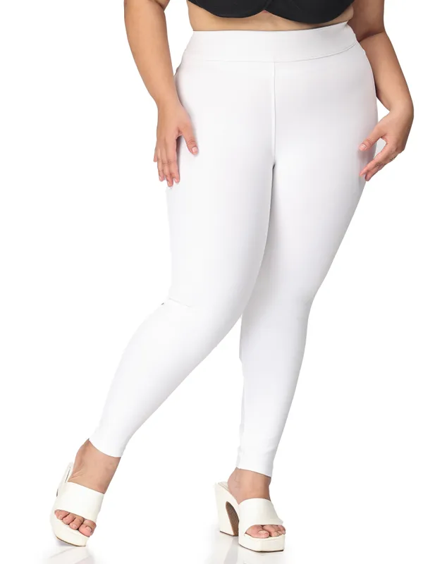 White_Plus_Size_Tummy_Tucker_Jegging_For_Women