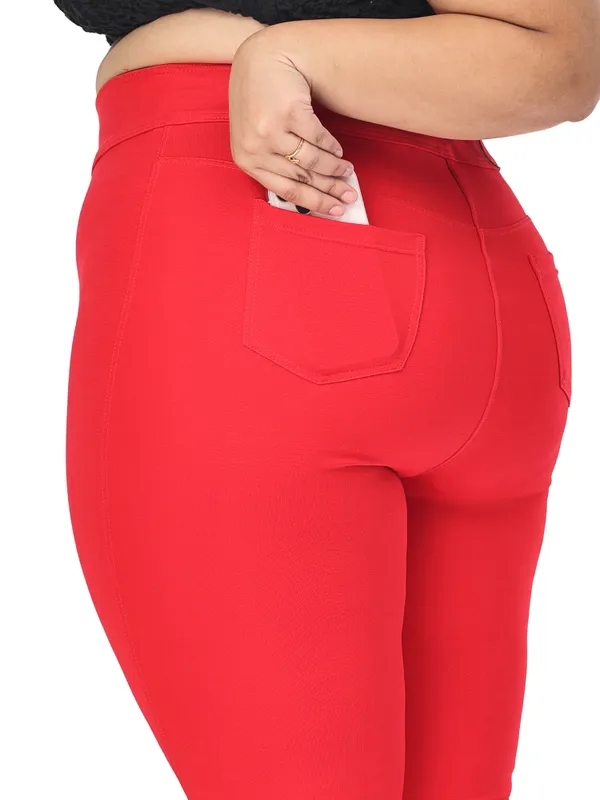 Red_Plus_Size_Tummy_Tucker_Jegging_For_Women