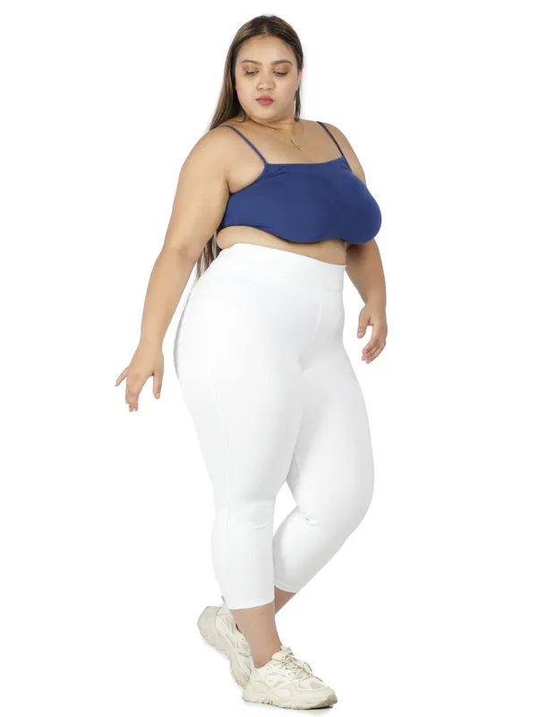 White_Tummy_Tucker_Capris_For_Women