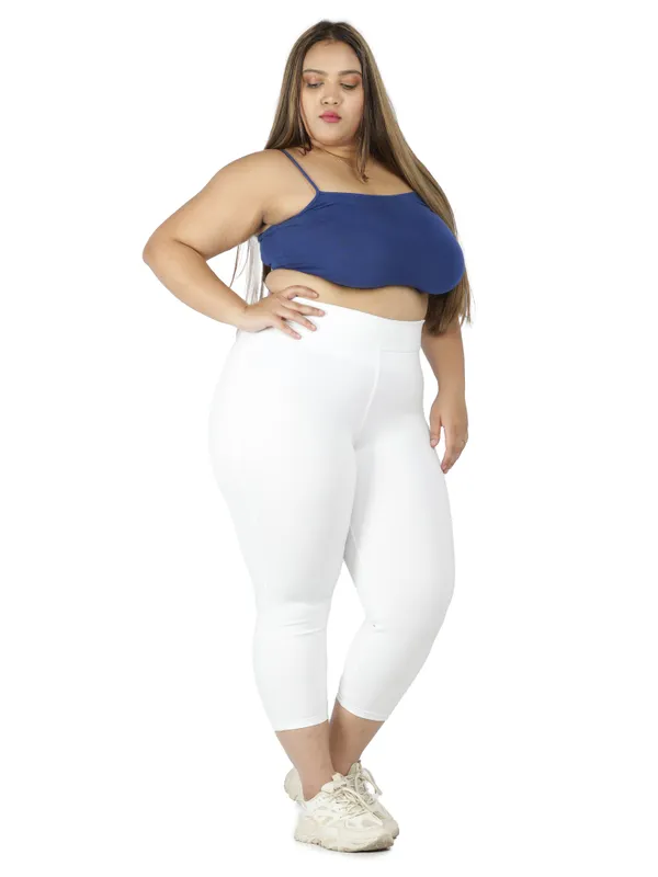 White_Tummy_Tucker_Capris_For_Women