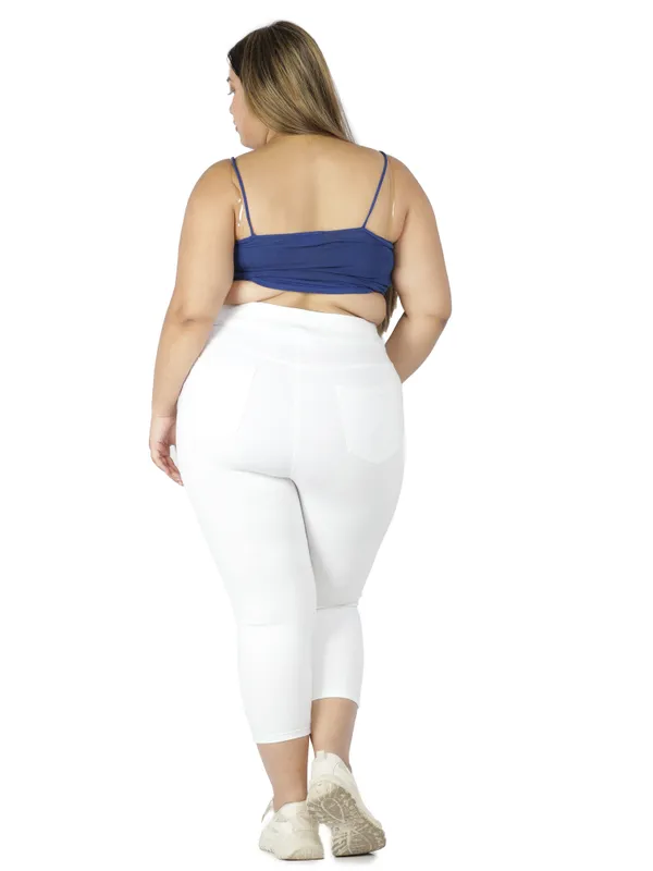 White_Tummy_Tucker_Capris_For_Women