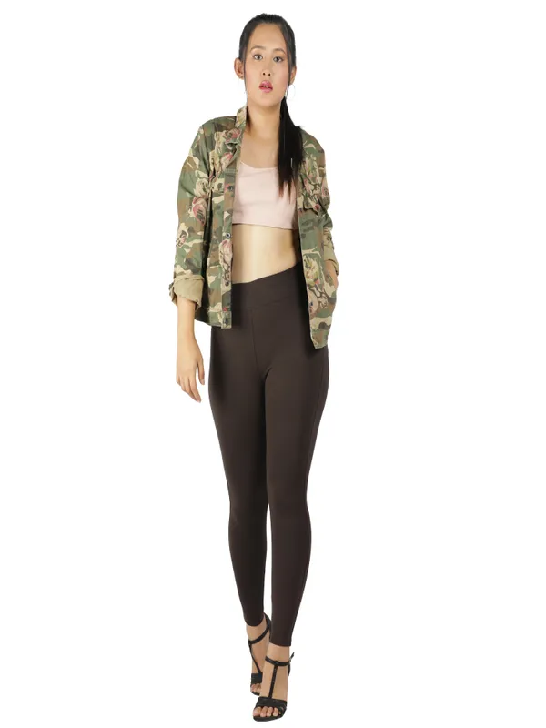 Coffee_Brown_Tummy_Tucker_Jeggings_For_Women
