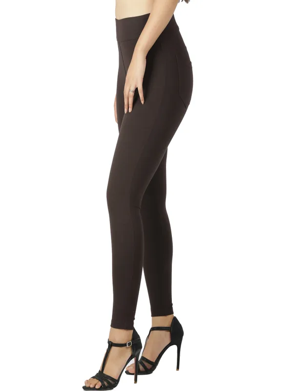 Coffee_Brown_Tummy_Tucker_Jeggings_For_Women