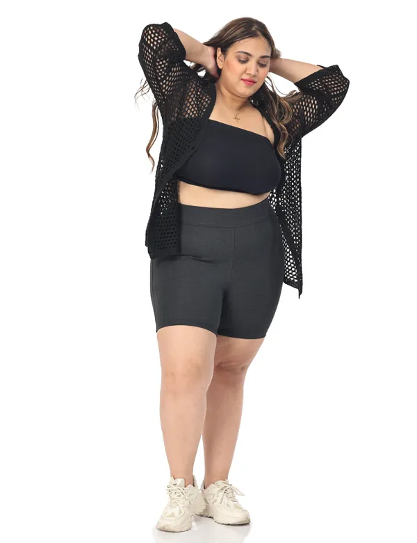 Charcoal_Compression_Shorts_For_Women