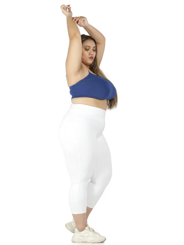 White_Plus_Size_Tummy_Tucker_Capri_For_Women