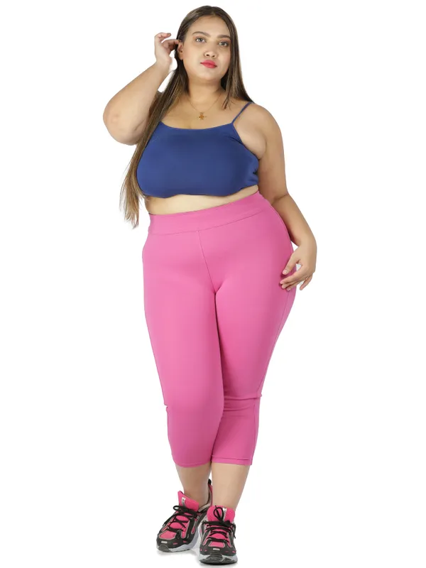 Pink_Plus_Size_Tummy_Tucker_Capri_For_Women