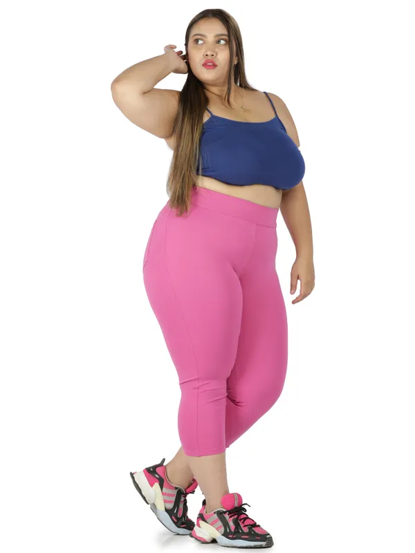 Pink_Plus_Size_Tummy_Tucker_Capri_For_Women