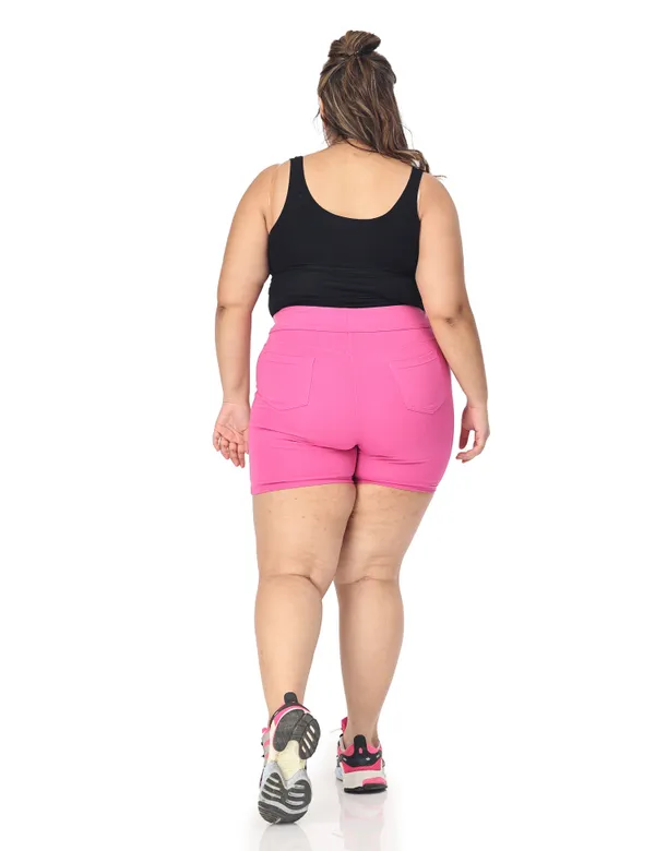 Pink_Plus_Size_Tummy_Tucker_Shorts_For_Women