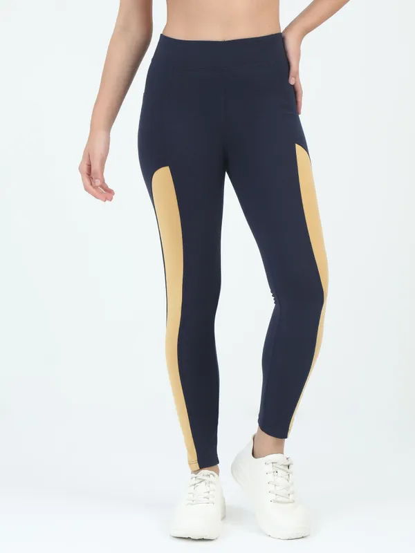 Navy_&_Khaki_Contrast_Slim_Patch_Ankle_Sports_Jegging_For_Women