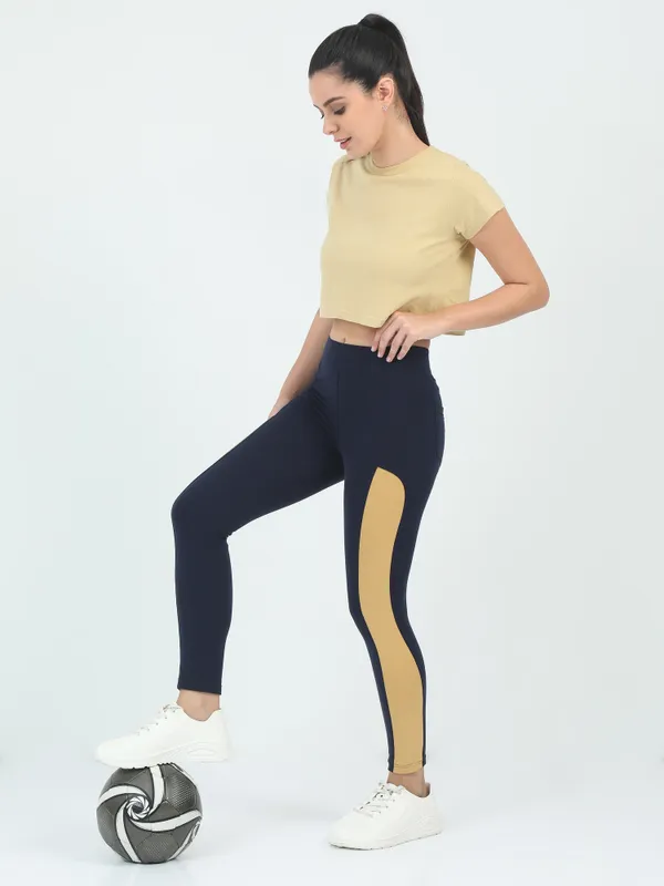 Navy_&_Khaki_Contrast_Slim_Patch_Ankle_Sports_Jegging_For_Women