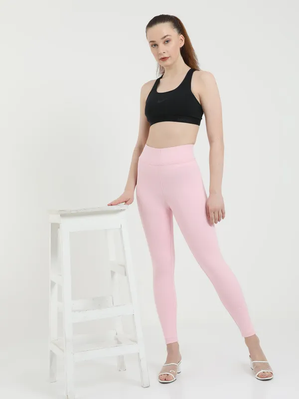 Light_Pink_Plus_Size_Cotton_Spandex_Ankle_Leggings_For_Women