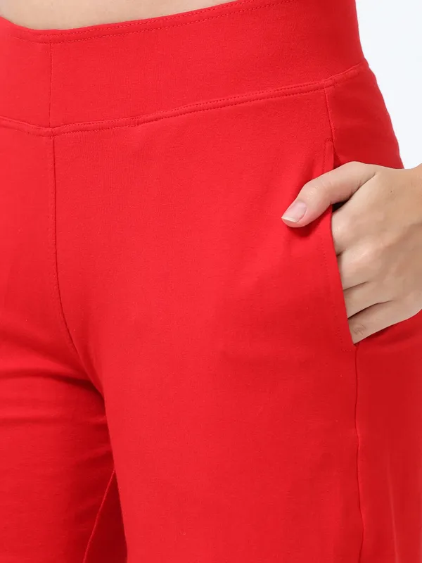 Dark_Pink_Cotton_Spandex_Cropped_Length_For_Women