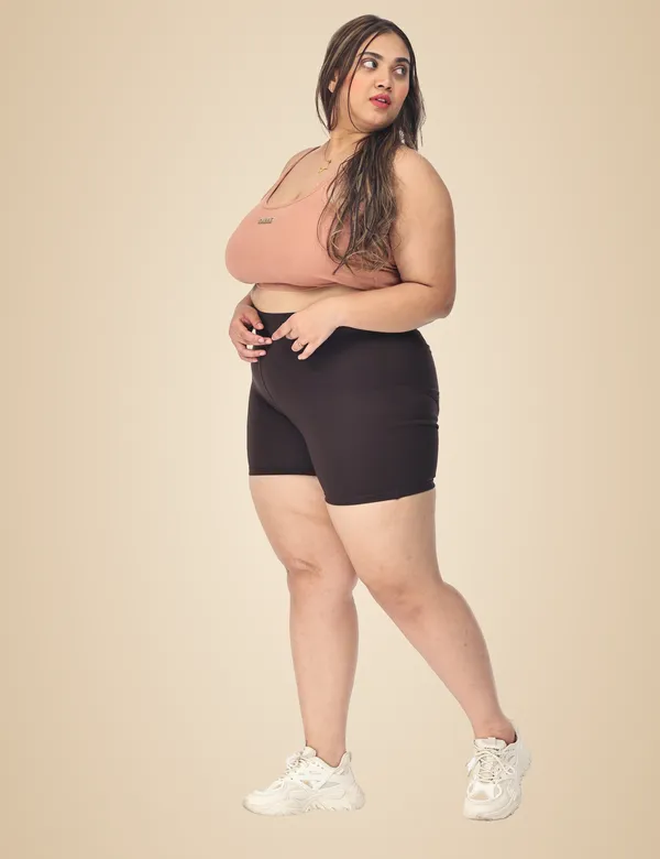 Coffee_Brown_Compression_Shorts_For_Women