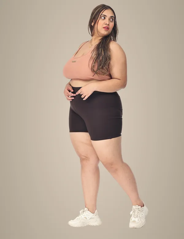 Coffee_Brown_Compression_Shorts_For_Women