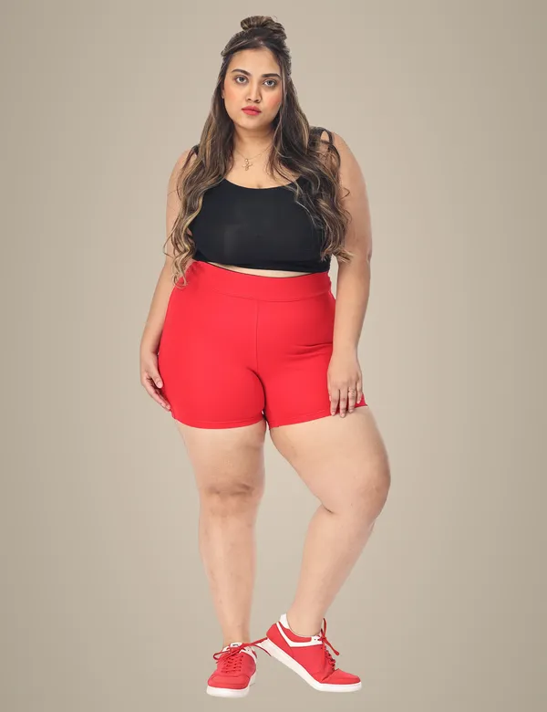 Red_Compression_Shorts_For_Women