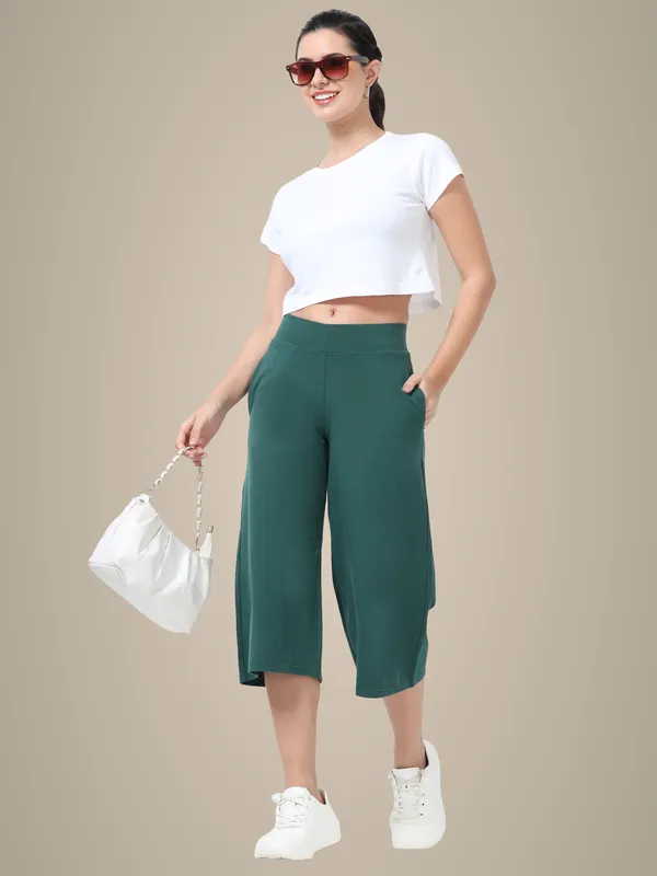 Dark_Green_Cotton_Spandex_Cropped_Length_For_Women