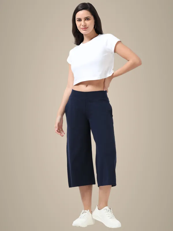 Navy_Cotton_Spandex_Cropped_Length_For_Women