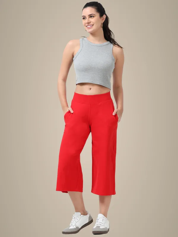 Red_Cotton_Spandex_Cropped_Length_For_Women