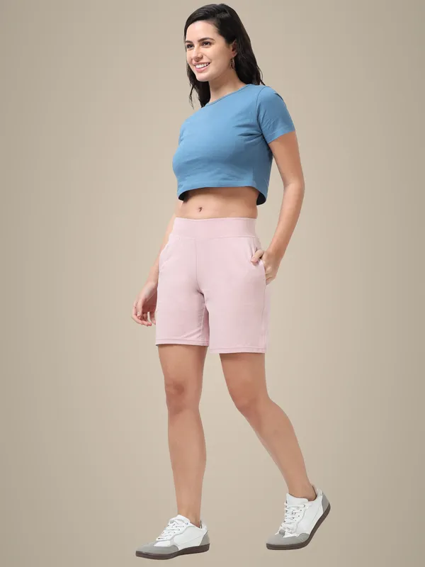 Peach_Shorts_Cotton_For_Women